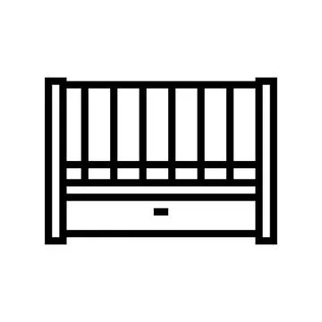 Cot baby line icon vector illustration Stock Illustration