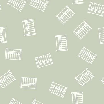 Cot baby line seamless pattern Stock Illustration