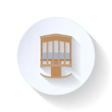 Cot flat icon Stock Illustration