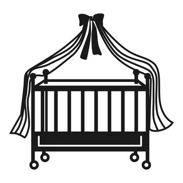 Cot icon, simple style Stock Illustration