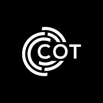 COT letter logo design on black background. COT creative initials letter logo Illustrazione stock