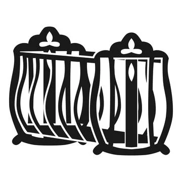 Cot rocking icon, simple style Stock Illustration