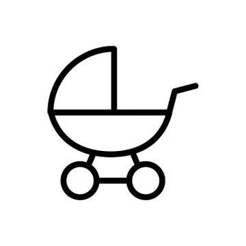 Cot toy icon vector outline illustration イラスト素材