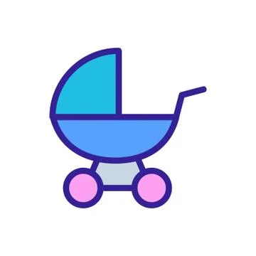 Cot toy icon vector outline illustration イラスト素材