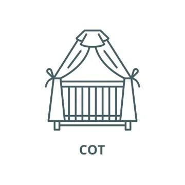 Cot vector line icon, linear concept, outline sign, symbol イラスト素材