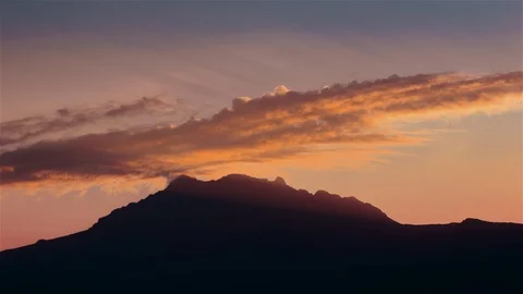 Cotacachi, Ecuador, Timelapse - Warm sunset over the clouds in Andes Stock-Footage 120422349