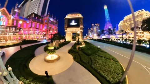 The Cotai Strip Big Ben Macau Video stock 247070054