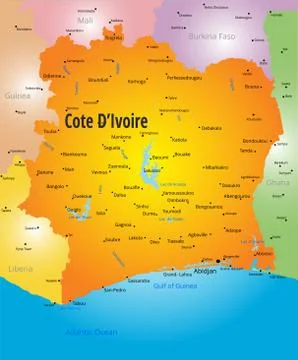 Cote d Ivoire map Stock Illustration