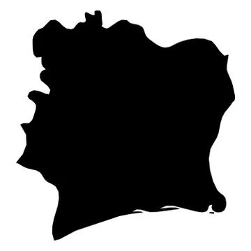 Cote d Ivoire - solid black silhouette map of country area. Simple flat vector イラスト素材