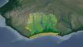 Côte d'Ivoire extruded. Bumps shaded. 4k or 4k+ Resolution