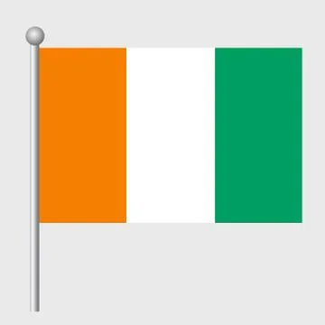 Cote d'Ivoire flag vector template background realistic copy Stock Illustration