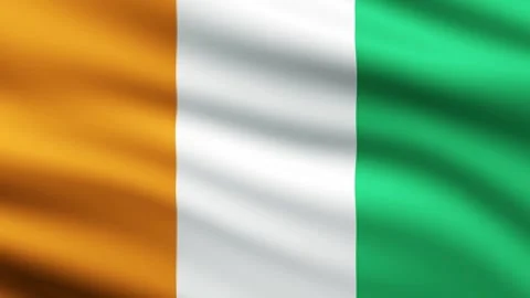 Cote D'Ivoire flag waving full screen background animation Stock Footage 264924838