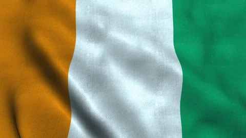 Cote d'Ivoire flag waving in the wind. National flag Republic of Côte d'Ivoire Stock Footage 121634217