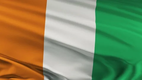 Côte d'Ivoire flag waving on wind seamles loop Stock Footage 148421614