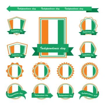 Cote d'ivoire independence day flags infographic design Stock Illustration