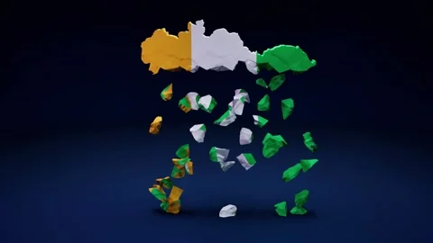 Cote Divoire Map With Flag Video stock 324175281