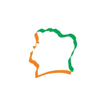 Cote d'ivoire map icon vector symbol Illustrazione stock