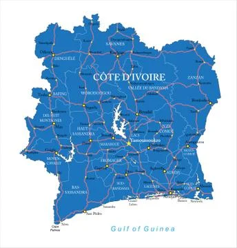 Cote d'Ivoire map Stock Illustration