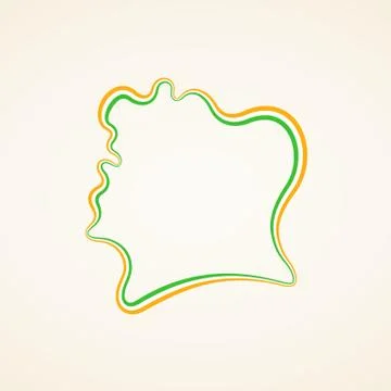 Cote d'Ivoire - Outline Map Stock Illustration