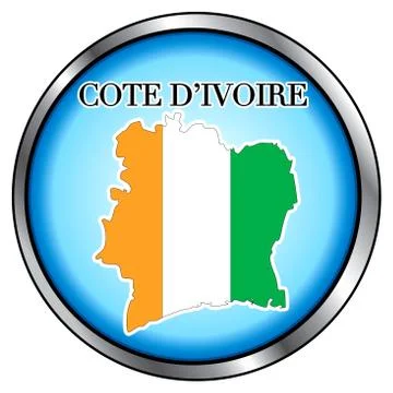 Cote D'Ivoire Rep Round Button Stock Illustration