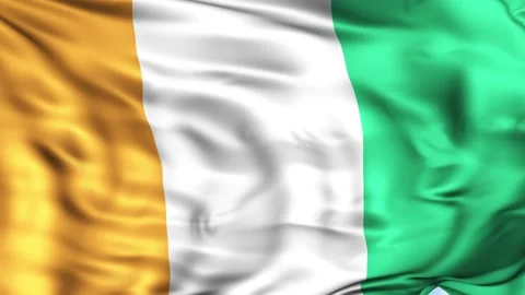 Cote d'Ivoire Waving Flag Background 스톡 동영상 204136761