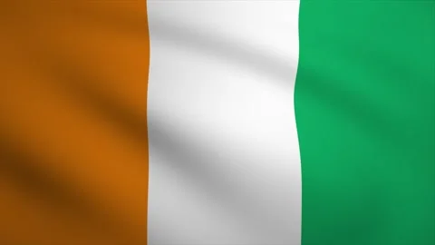 Cote d'Ivoire Waving Flag Background Animation. Looping seamless 3D animati.. Stock Footage 257174989