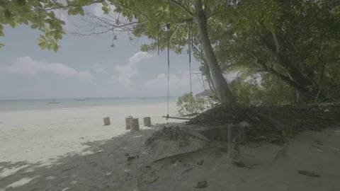 Cote DOr Beach 2 flat Stock Footage 80390575