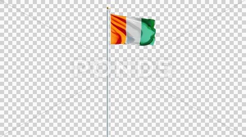 Cote Ivoire flag, long shot, isolated with alpha channel Stock Photos