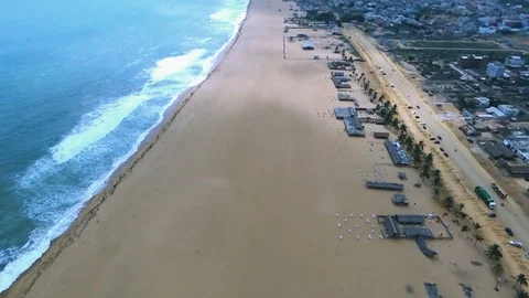 Cotonou beach circular Stock Footage 81206109