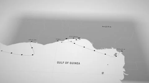 Cotonou to lagos container trade route map seamless loop Stock Footage 345974070