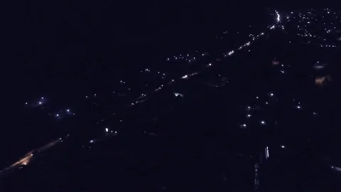 Cotonou shoreline by night Stock Footage 81073445