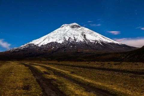 Cotopaxi moonlight Stock Photos