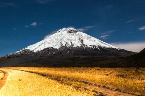 Cotopaxi moonlight Stock Photos