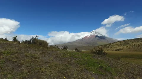 Cotopaxi over the Hills Video stock 66381860