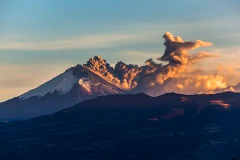 Cotopaxi volcano eruption Stock Photos