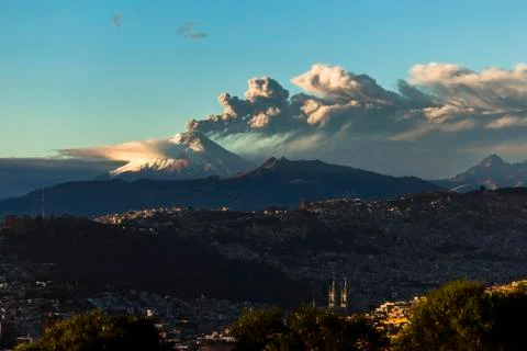 Cotopaxi volcano eruption Stock Photos