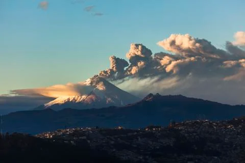 Cotopaxi volcano eruption Stock Photos