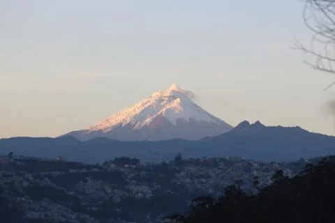 Cotopaxi volcano view from Quito Stock Photos