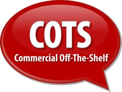 COTS acronym word speech bubble illustration Illustrazione stock