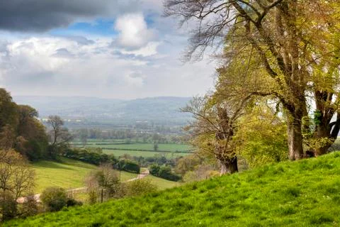 Cotswolds landscape in spring Stock Photos