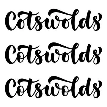 Cotswolds. Vector brush lettering script element. Cotswolds area name for Stock Illustration