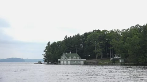 Cottage And Boathouse Stock Footage 52436182