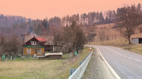 Cottage in Bieszczady Mountains Stock-Footage 61845851