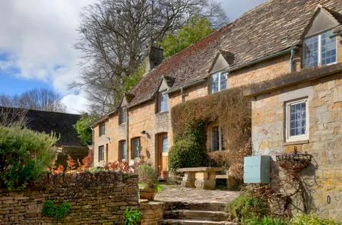 Cottage, Bourton-on-the-Hill Stock Photos
