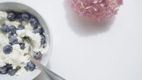 Cottage cheese with berries Stock Footage 111866862