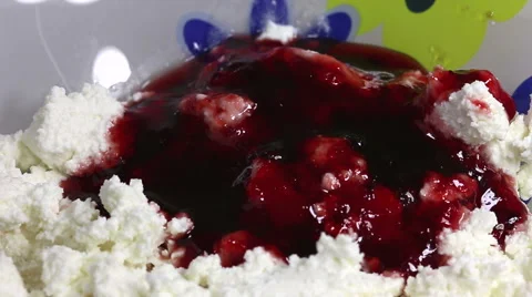 Cottage cheese casserole with jam. Stock Footage 45570047