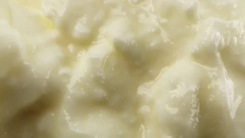 Cottage cheese macro close up presentation slowly rotating stock footage Stock Footage 344687134
