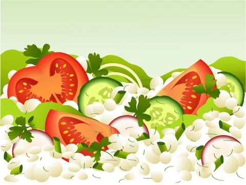 Cottage cheese meal Stock Illustration