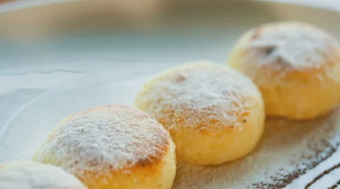 Cottage cheese pancakes Stock Footage 62760436