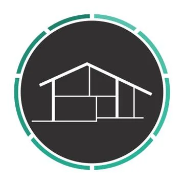 Cottage computer symbol Stock Illustration